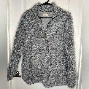 Large Weatherproof Vintage frosted tip Sherpa pullover quarter zip sweater